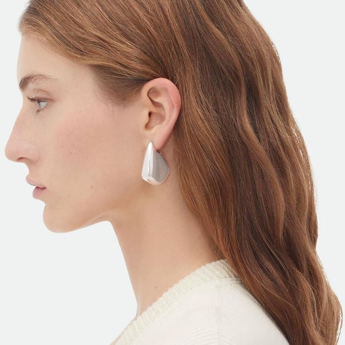 Geometric Drop Earrings-Gold n Silver