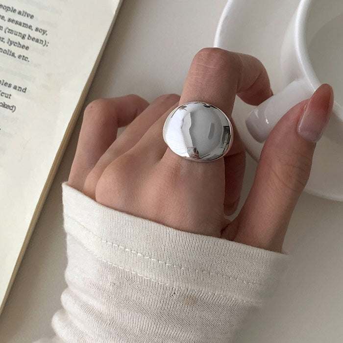 Minimalist Mirror Dot Adjustable Ring