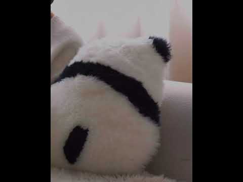 Fluffy Panda Cushion – Natural Wool