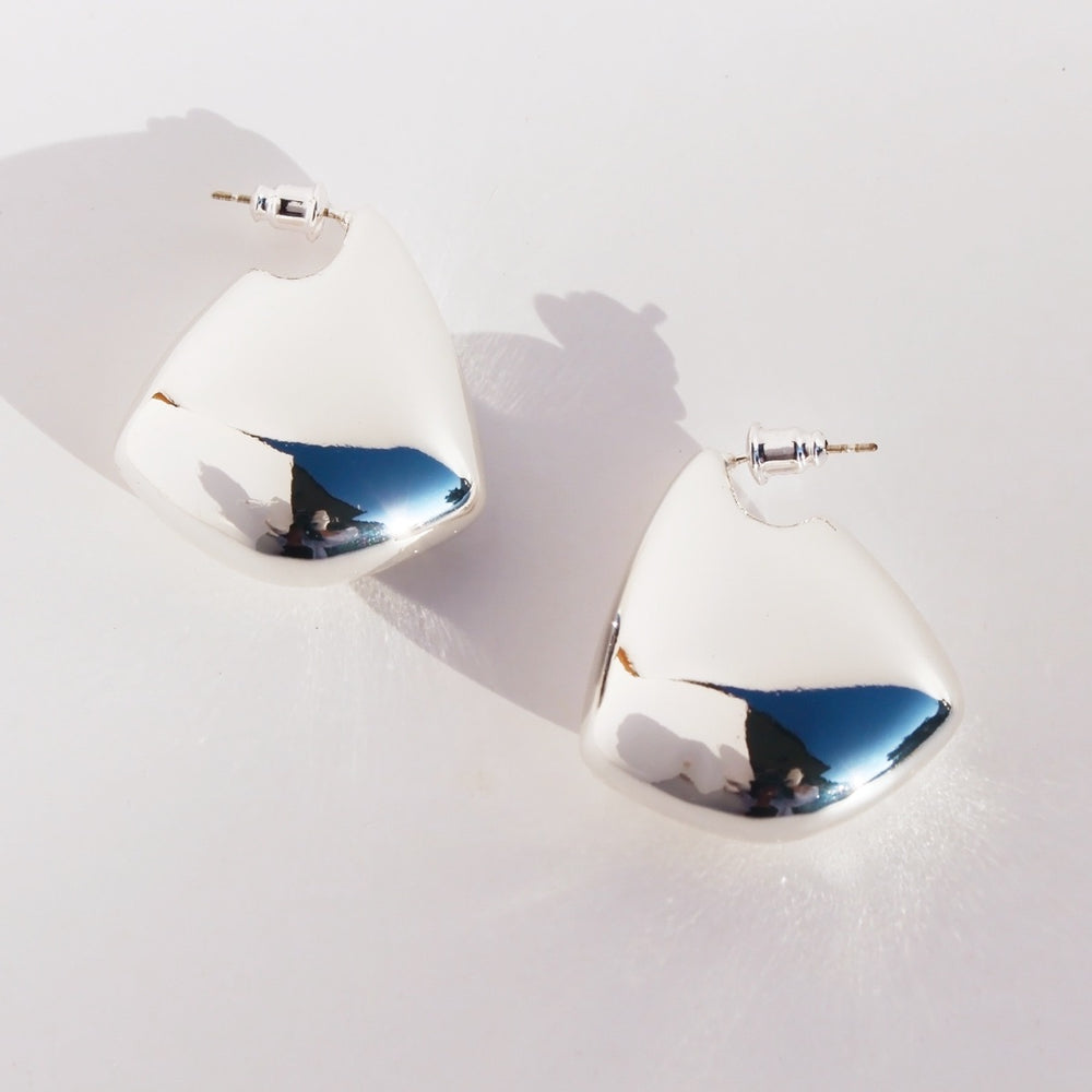 Geometric Drop Earrings-Gold n Silver