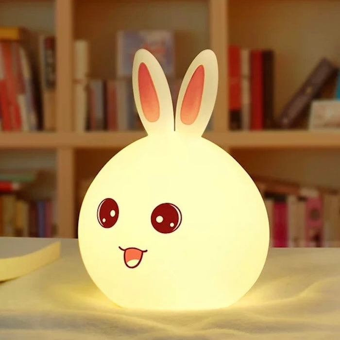 Cute Rabbit Night Lamp – Soft Silicone Rechargeable Baby Light