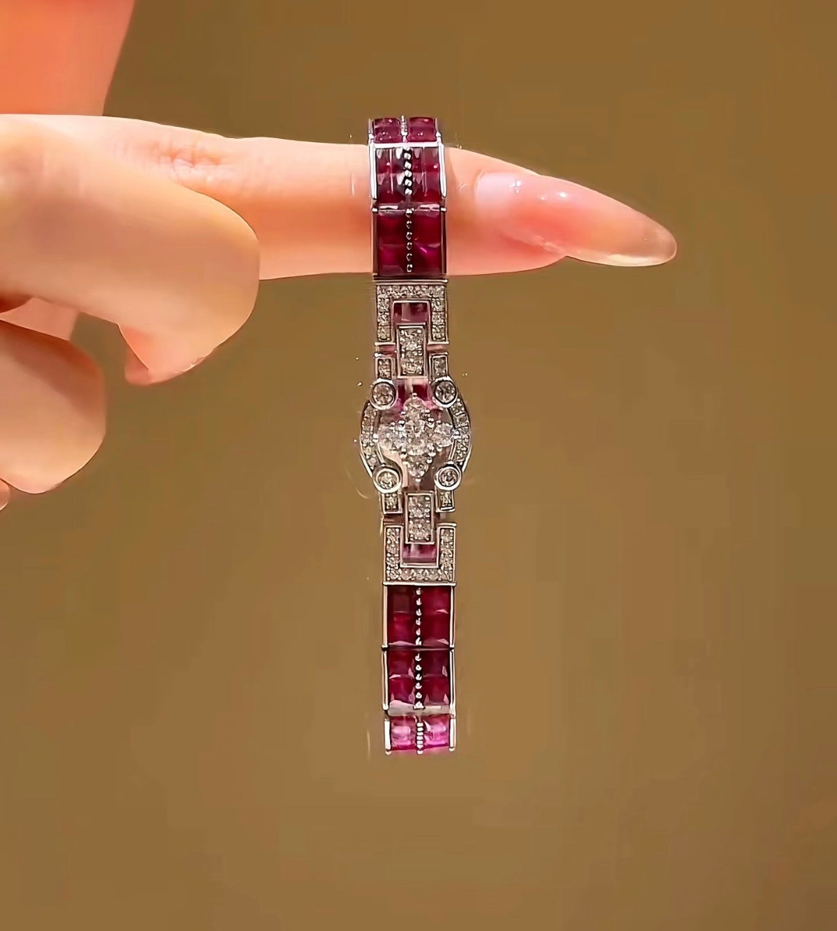Elegant Ruby Line Adjustable Bracelet