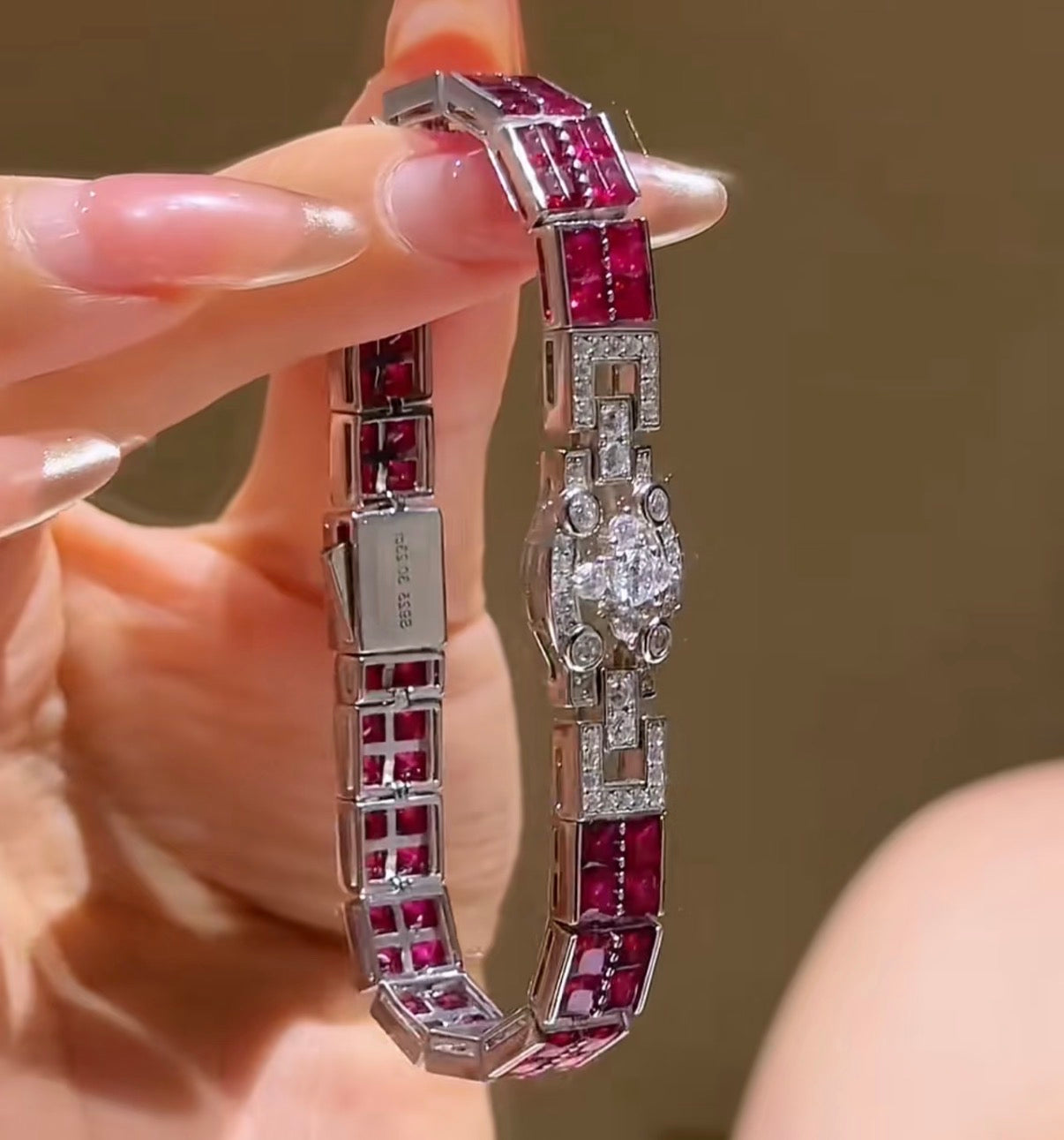 Elegant Ruby Line Adjustable Bracelet