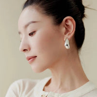 Geometric Drop Earrings-Gold n Silver