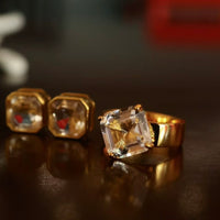 Clear Quartz Crystal Statement Ring-Adjustable