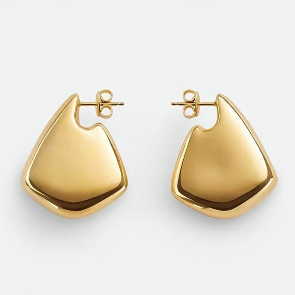 Geometric Drop Earrings-Gold & Silver