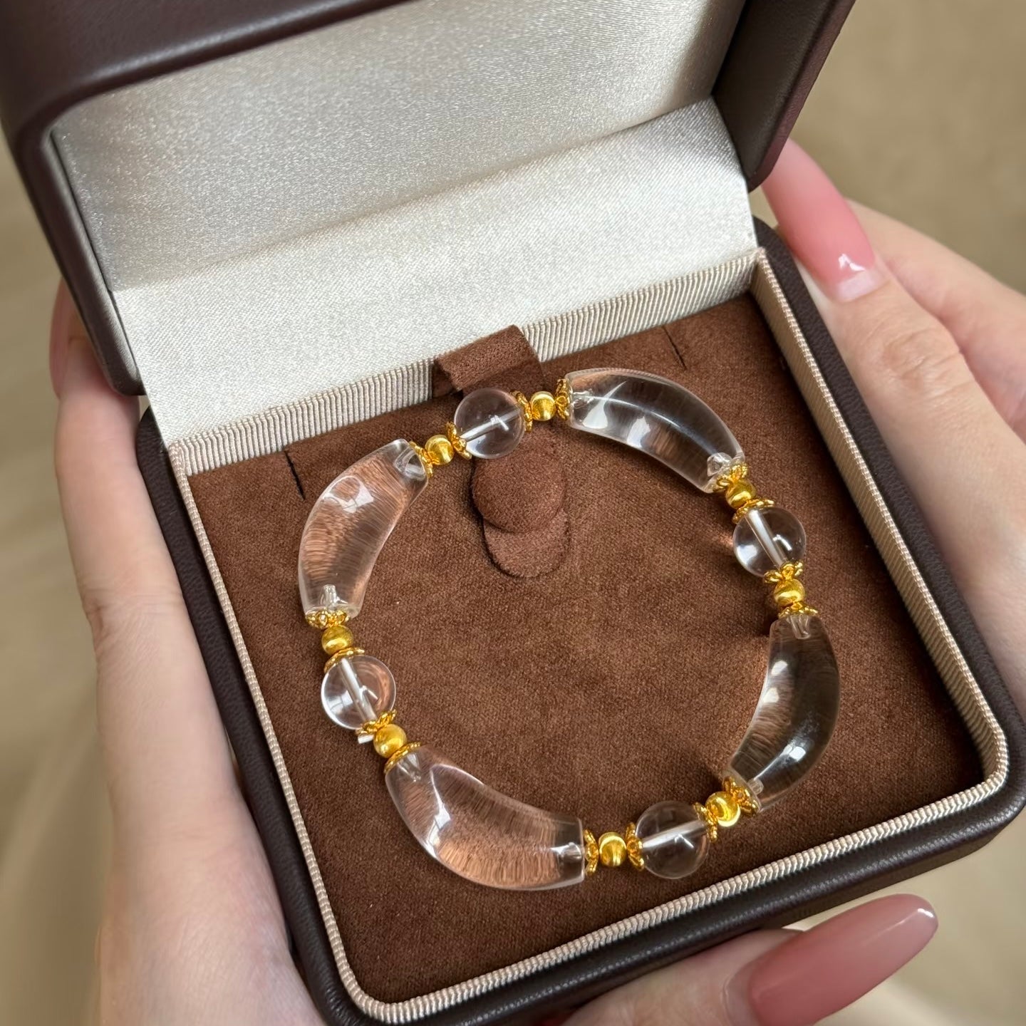 Moonlit Clear Quartz Crystal Bracelet