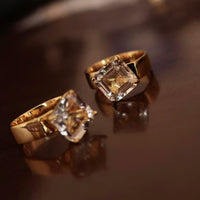 Clear Quartz Crystal Statement Ring-Adjustable