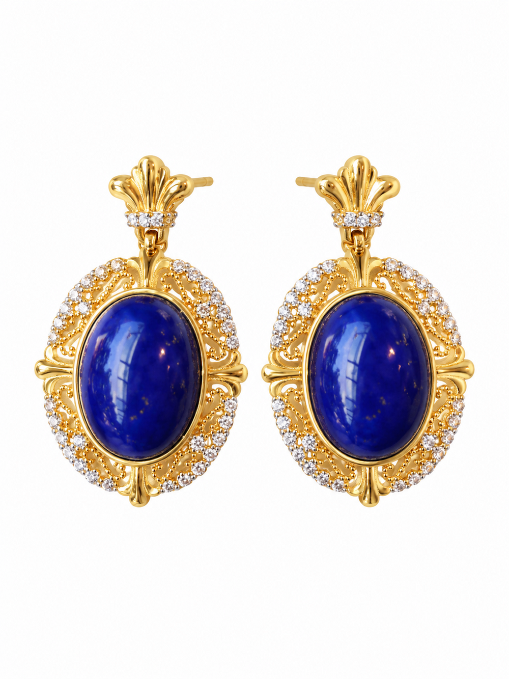 Renaissance Lapis Lazuli Statement Earrings