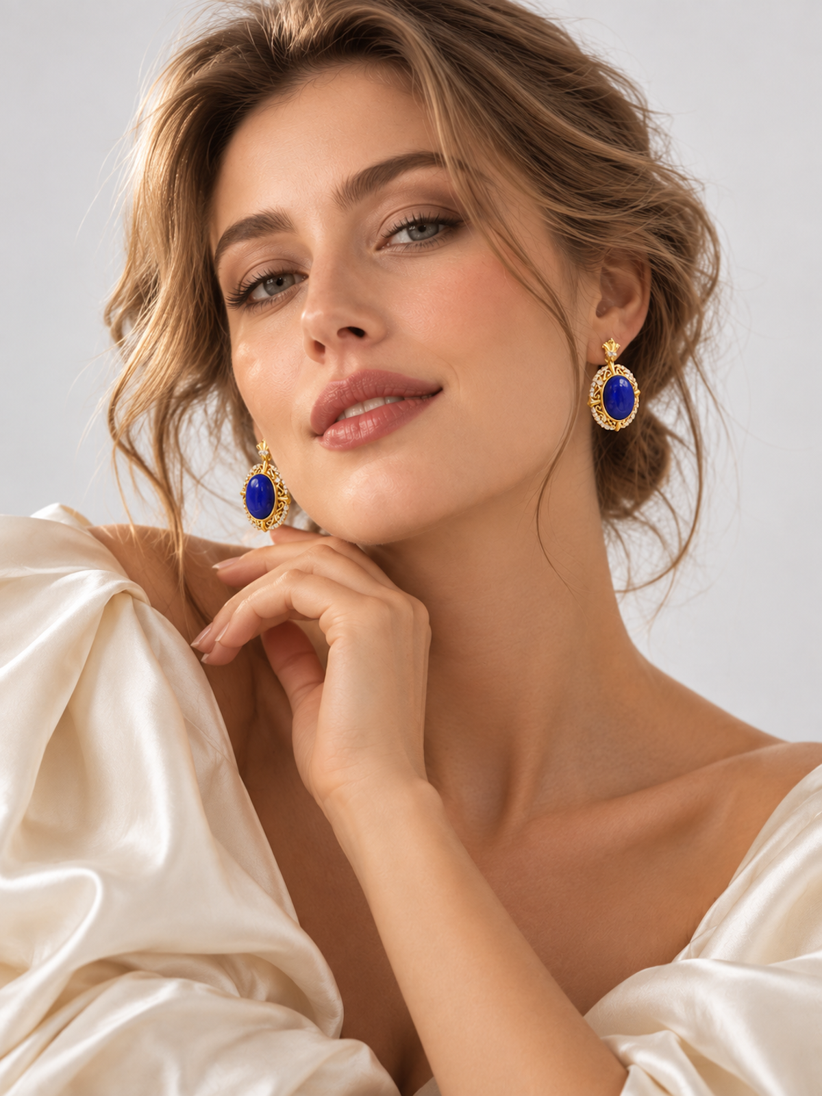 Renaissance Lapis Lazuli Statement Earrings