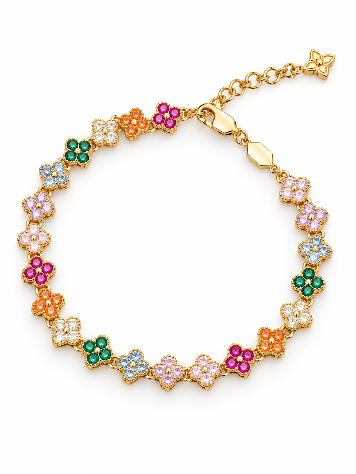 Kaleidoscope Clover Crystal Bracelet