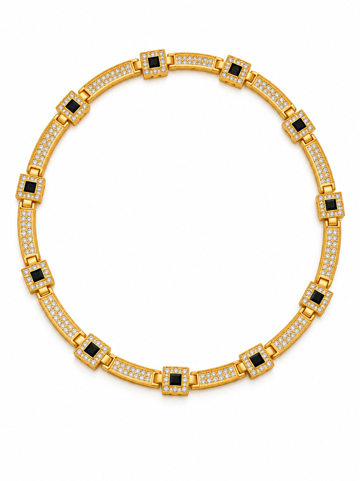 Vintage Style Geometric Black Onyx Jewelry Set