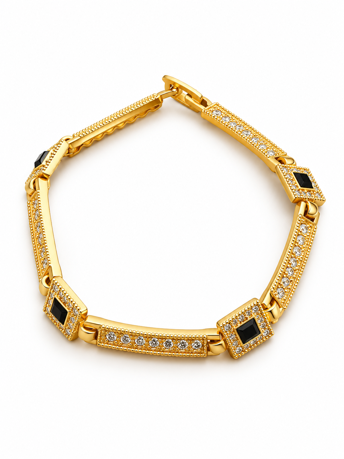 Vintage Style Geometric Black Onyx Jewelry Set