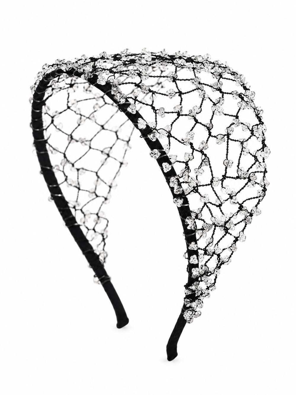 Luxe Crystal Veil Wide Headband
