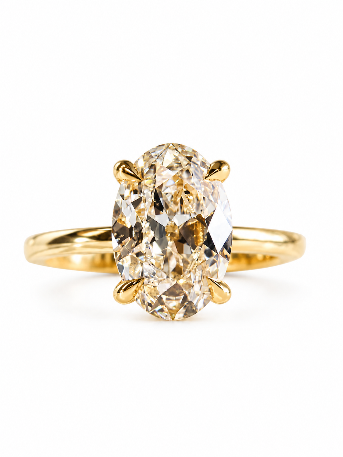 Dazzling 5CT Oval Pigeon Egg Ring
