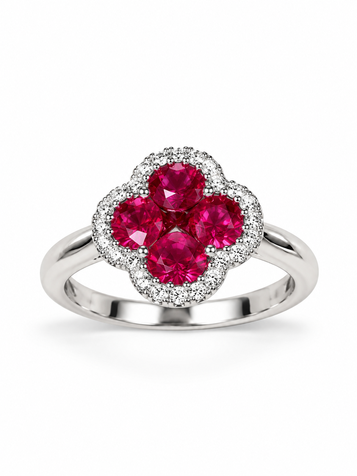 Vivid Ruby Red Flower Jewelry Set