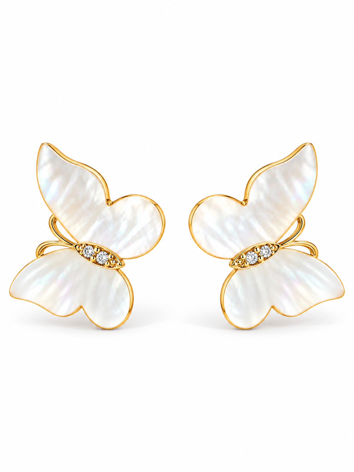 Iridescent Butterfly Shell Stud Earrings