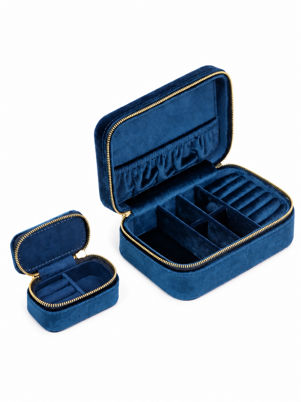 Duel Velvet jewelry box-Sapphire blue