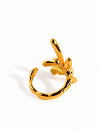 Dragonfly Wraparound Cartilage Ear Cuff with dimensional wings, available in gold and silver finishes.