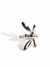 Dragonfly Wraparound Cartilage Ear Cuff with dimensional wings, available in gold and silver finishes.