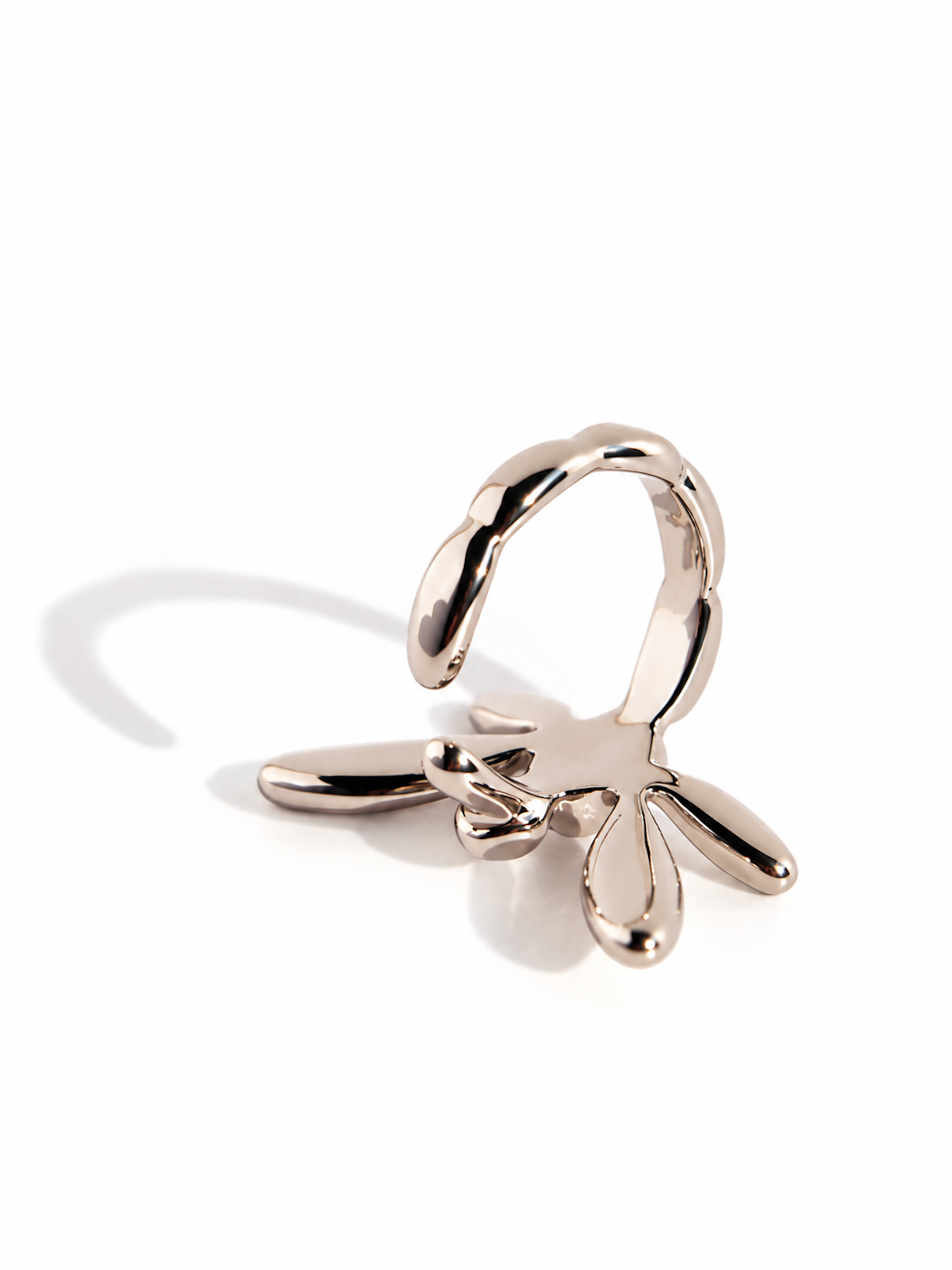 Dragonfly Wraparound Cartilage Ear Cuff with dimensional wings, available in gold and silver finishes.
