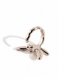 Dragonfly Wraparound Cartilage Ear Cuff with dimensional wings, available in gold and silver finishes.