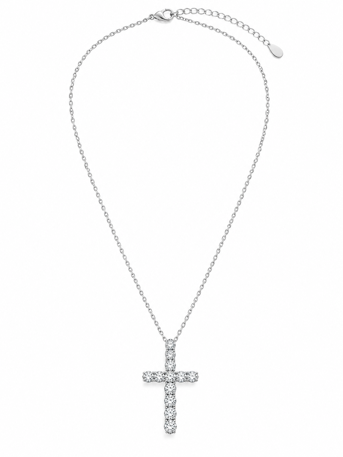 Moissanite Cross Pendant Necklace