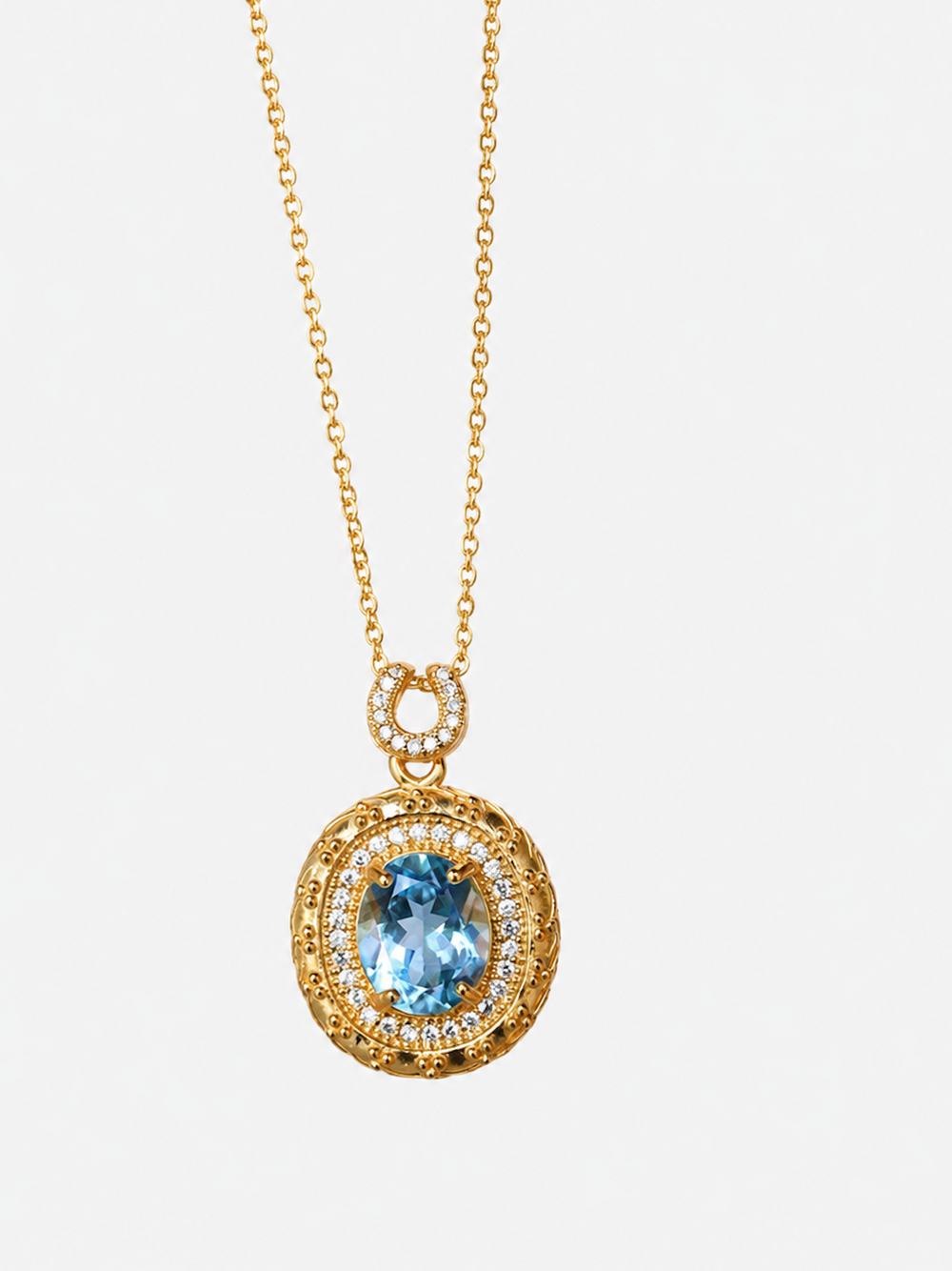 Heirloom Blue Topaz Pendant Necklace