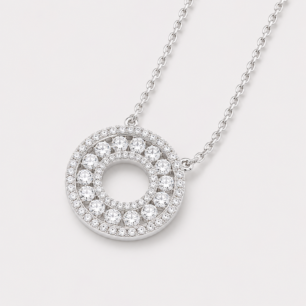 Orbit Moissanite Circle Necklace