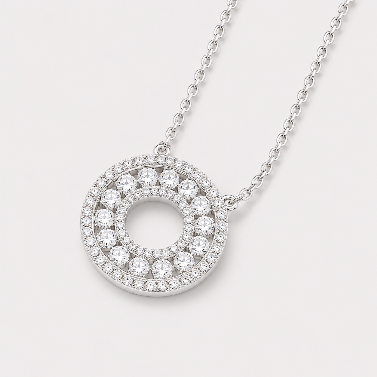 Orbit Moissanite Circle Necklace