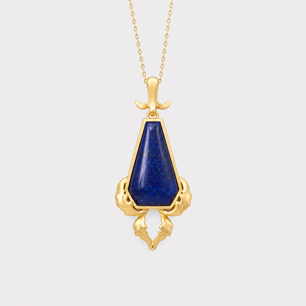 Royal Crest Lapis Lazuli Pendant Necklace