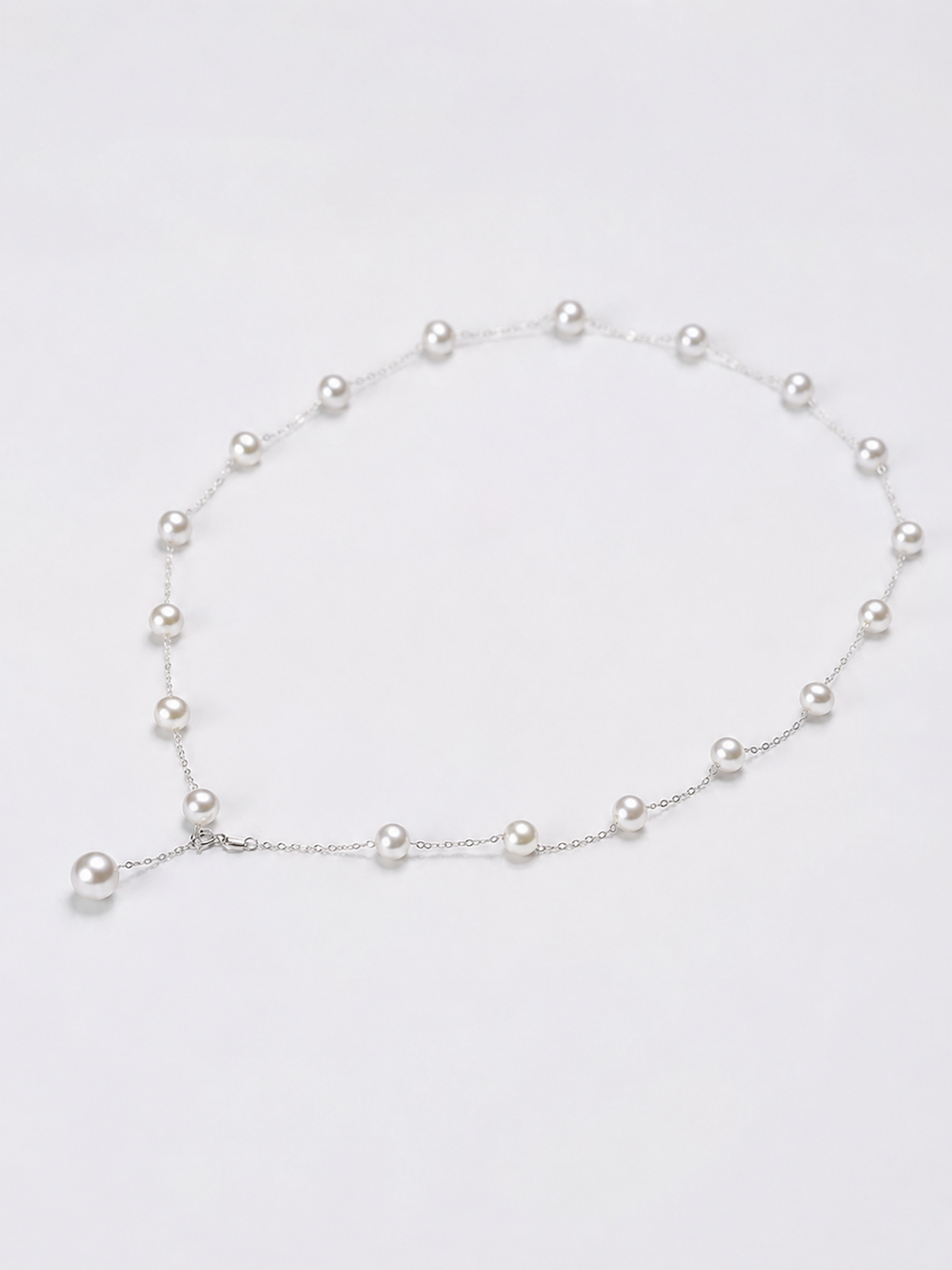 Floating Pearl Fine Chain Necklace