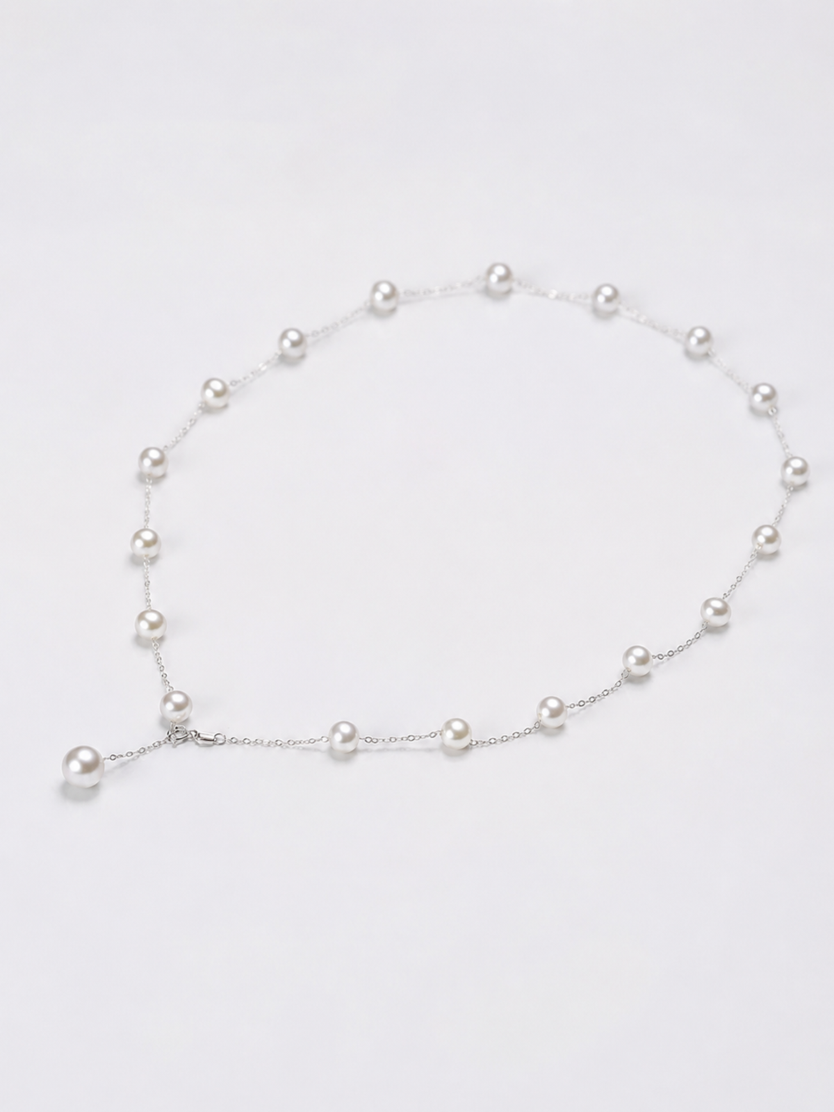Floating Pearl Fine Chain Necklace
