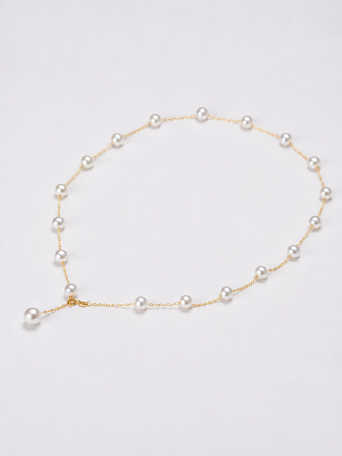 Floating Pearl Fine Chain Necklace