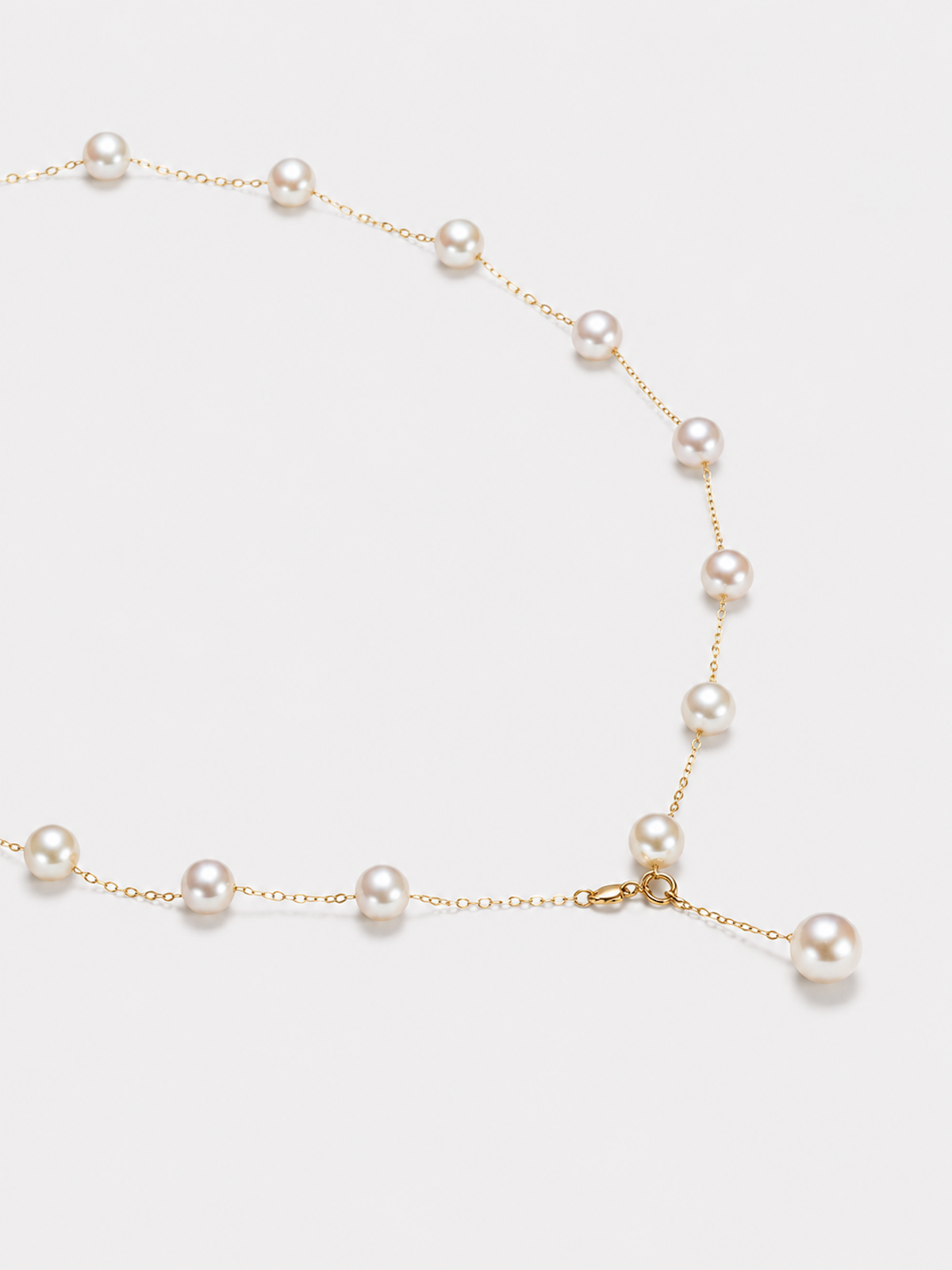 Floating Pearl Fine Chain Necklace
