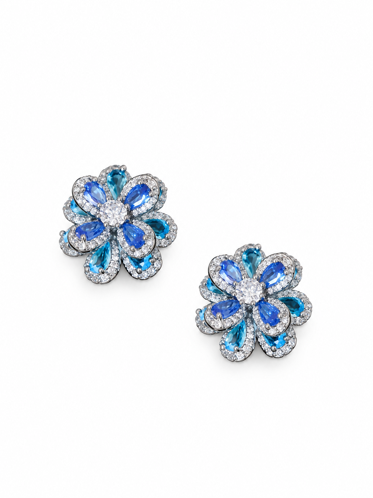 Azure Oil Painting Floral Jewelry Set