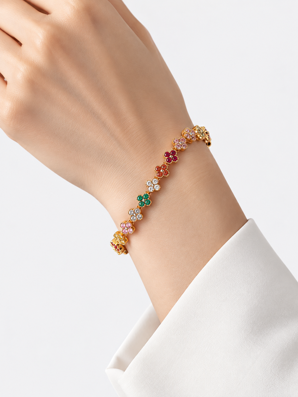 Kaleidoscope Clover Crystal Bracelet