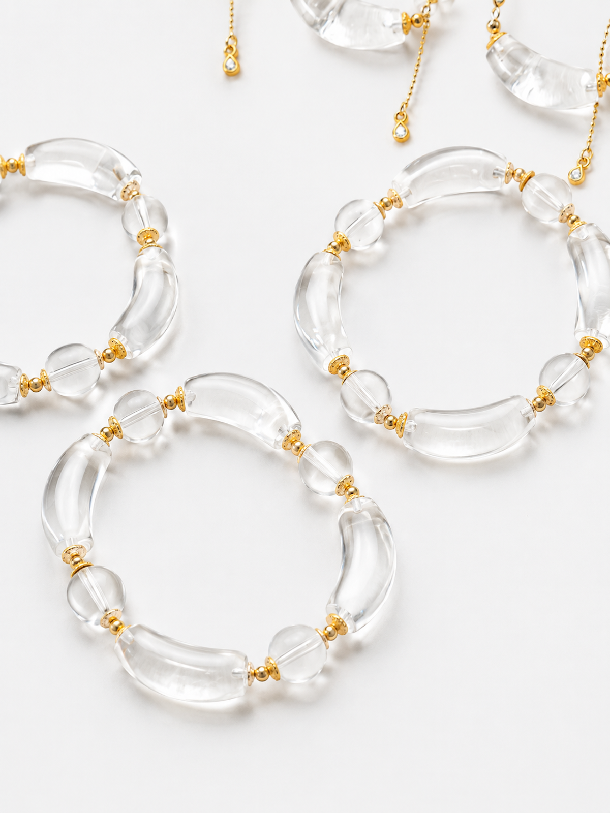 Moonlit Clear Quartz Crystal Bracelet