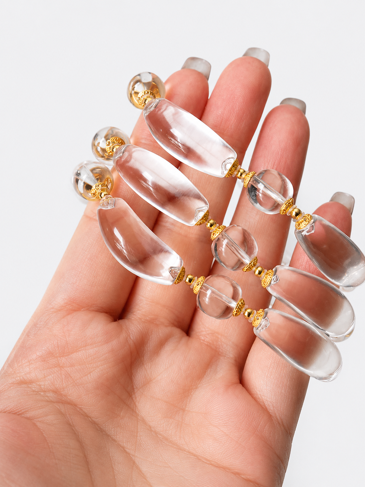 Moonlit Clear Quartz Crystal Bracelet