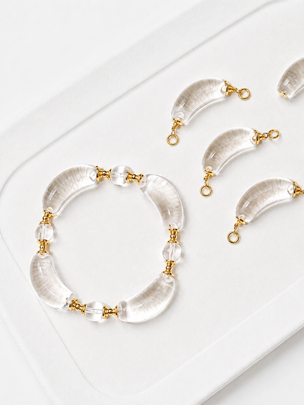 Moonlit Clear Quartz Crystal Bracelet