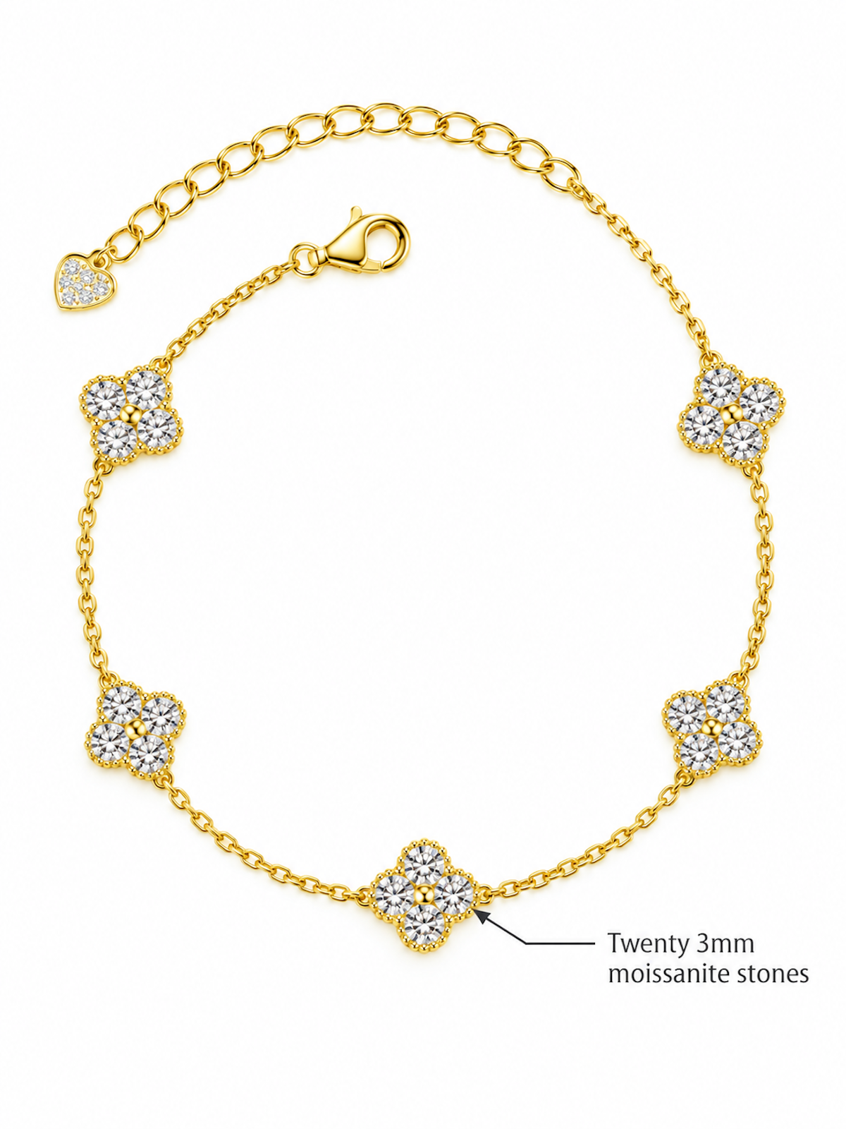 Eternal Clover Moissanite Bracelet