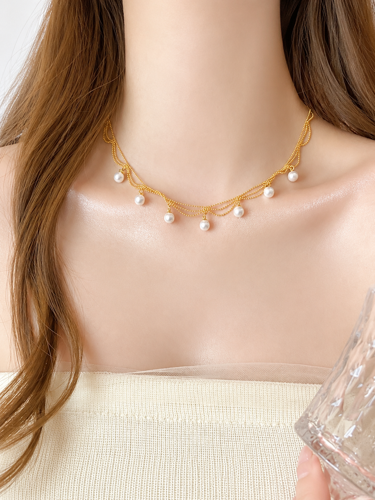 Lace Style Freshwater Pearl Necklace