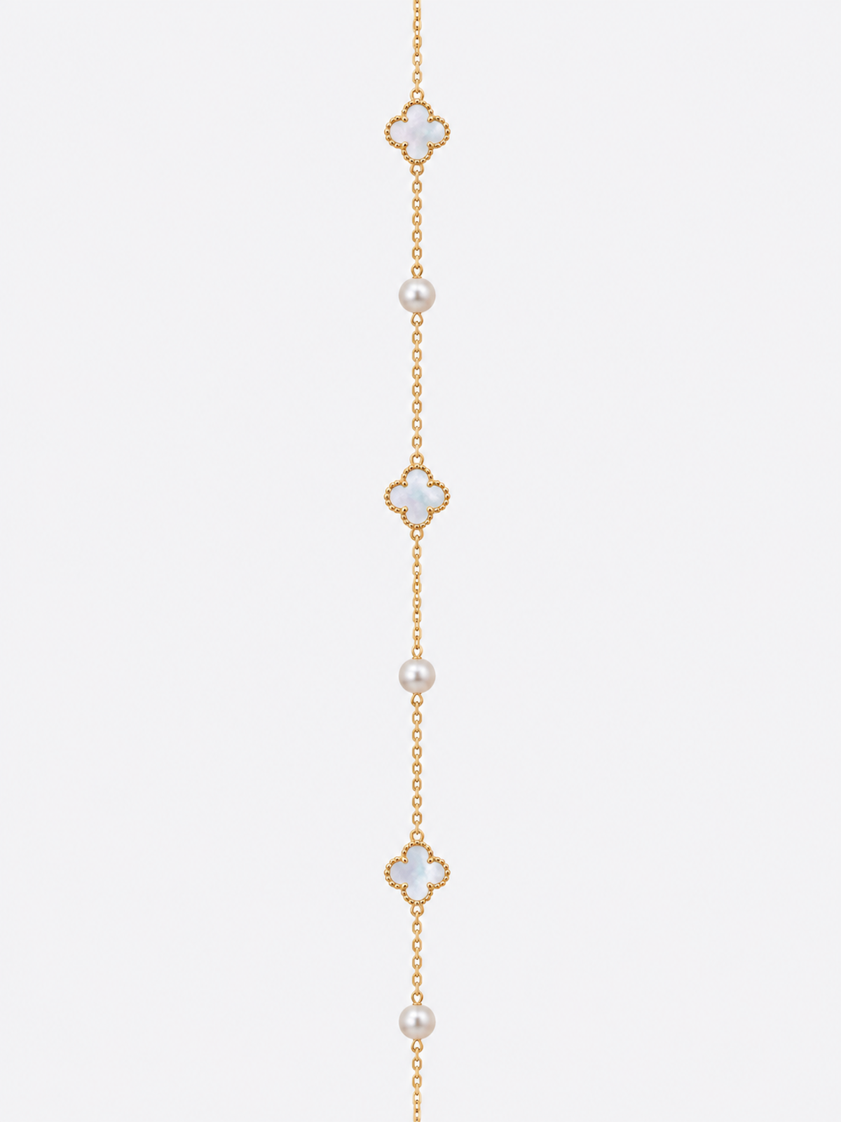 Petite Clover & Pearl Charm Necklace