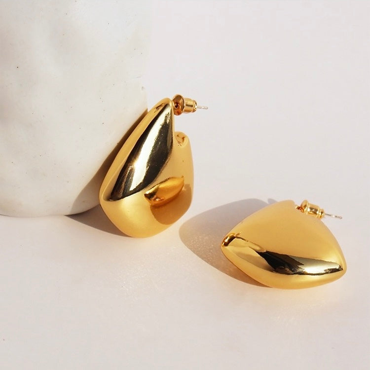 Geometric Drop Earrings-Gold n Silver