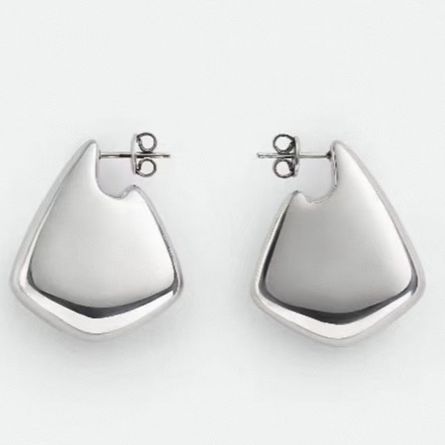 Geometric Drop Earrings-Gold & Silver