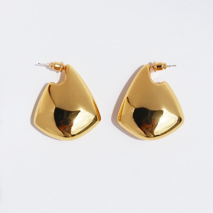 Geometric Drop Earrings-Gold n Silver