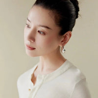 Geometric Drop Earrings-Gold n Silver