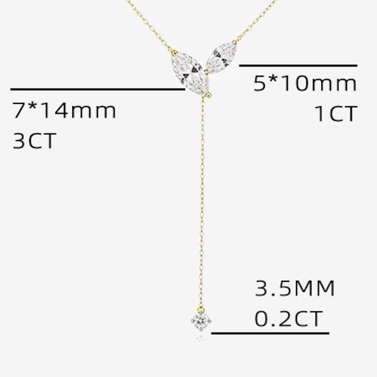 Poetic Three Petal Moissanite Flower Necklace with an asymmetric three-petal design and delicate cascading detail.