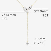 Poetic Three Petal Moissanite Flower Necklace with an asymmetric three-petal design and delicate cascading detail.