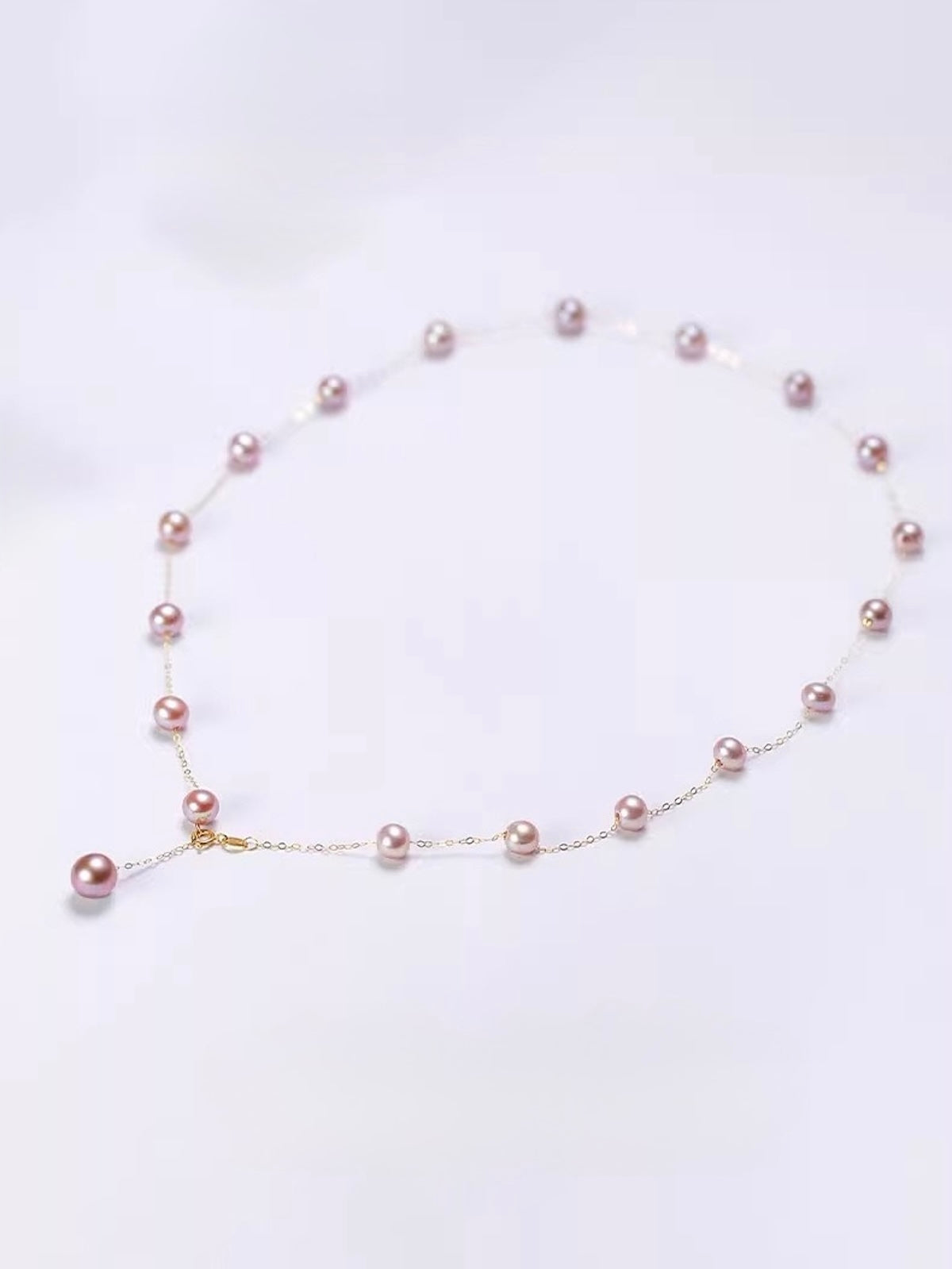 Floating Pearl Fine Chain Necklace